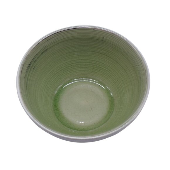 Pier 1 Imports Hand Painted Stoneware Crackle Midori Green Soup Cereal Bowl 6" - Picture 2 of 6